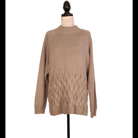 Simply Vera Wang Gray Cable Knit Sweater 2XL - Picture 2 of 6